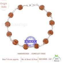 Load image into Gallery viewer, 10 Mukhi Rudraksha Bracelet (Pure silver)