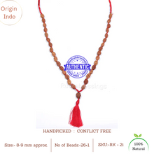 Load image into Gallery viewer, Smooth 2 Mukhi Rudraksha Mala - 9 (26+1)