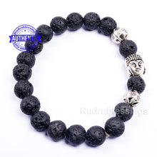 Load image into Gallery viewer, Lava Stone + Buddha Spacer Bracelet 
