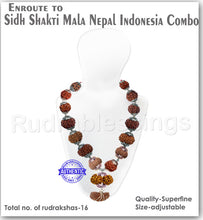 Load image into Gallery viewer, Rudraksha SidhShakti Mala Nepal Indonesia Combo - Std size - 1
