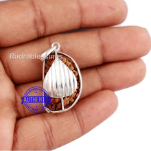 Load image into Gallery viewer, 1 Mukhi Rudraksha in Pure Silver Paan Pendant - Bead No. 41