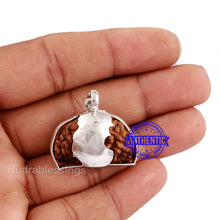 Load image into Gallery viewer, 1 Mukhi Rudraksha in Pure Silver Nandi Pendant - Bead No. 62