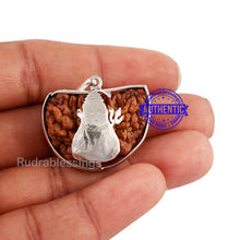 Load image into Gallery viewer, 1 Mukhi Rudraksha in Pure Silver Shiva Pendant - Bead No. 71