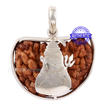 Load image into Gallery viewer, 1 Mukhi Rudraksha in Pure Silver Shiva Pendant - Bead No. 71
