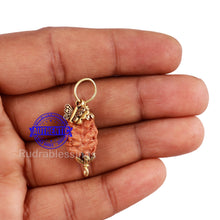 Load image into Gallery viewer, 2 Mukhi Indonesian Rudraksha with Lucky Charm Butterfly Pendant
