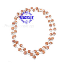 Load image into Gallery viewer, 6 Mukhi Rudraksha Mala - 54+1 (Pure Silver)