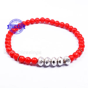 Coral + Faceted Parad Beads Bracelet