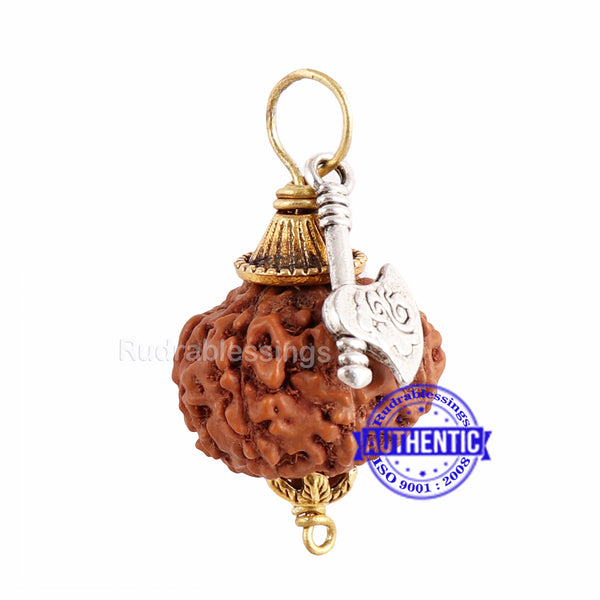 9 Mukhi Rudraksha from Indonesia - Bead No. 200 (with axe accessory)