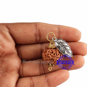 9 Mukhi Rudraksha from Indonesia - Bead No. 202 (with leaf accessory)