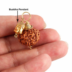 9 Mukhi Rudraksha from Indonesia - Bead No. 203  (with buddha accessory)