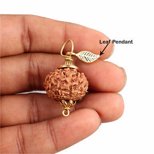 9 Mukhi Rudraksha from Indonesia - Bead No. 192  (with leaf accessory)