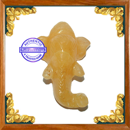 Yellow Agate Ganesha Carving - 5