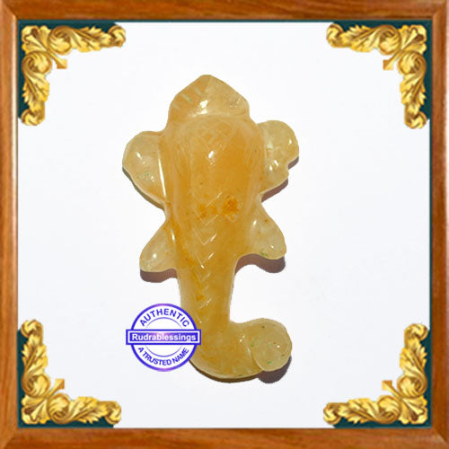 Yellow Agate Ganesha Carving - 8