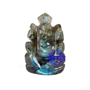 Labradorite Ganesha Statue - 102 B