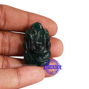 Green Jade Ganesha Statue - 108 J