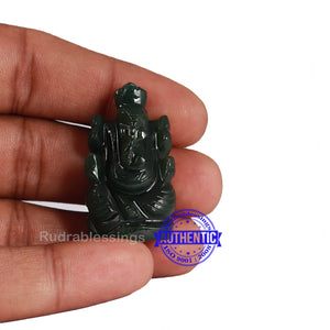 Green Jade Ganesha Statue - 108 K