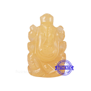 Yellow Agate Ganesha Statue - 110 I