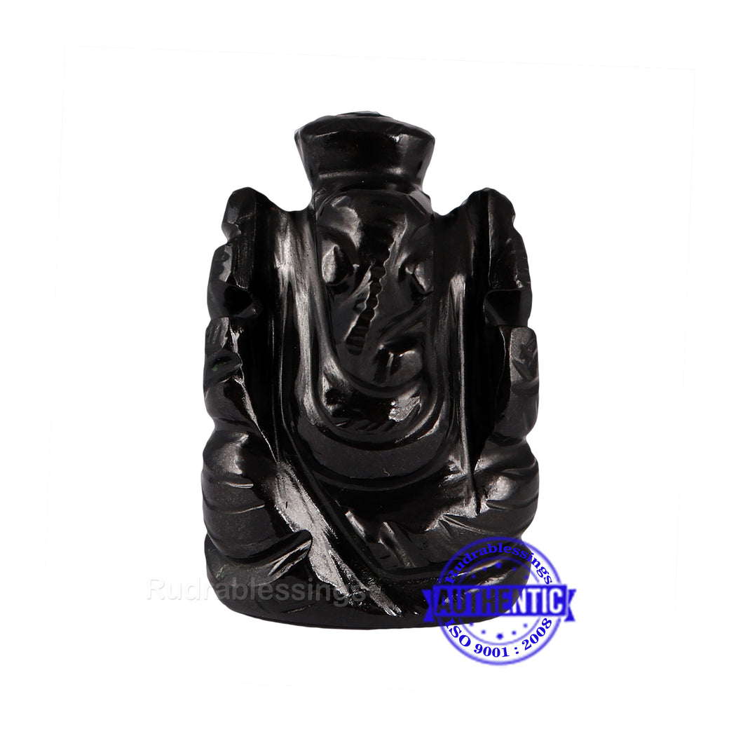Black Agate Ganesha Statue - 73 E