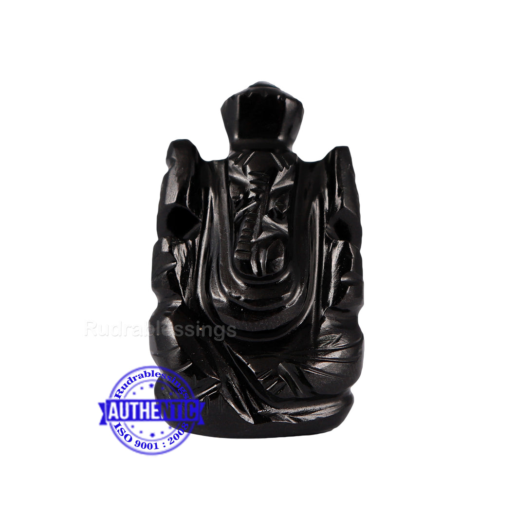 Black Agate Ganesha Statue - 73 G
