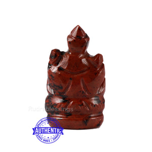 Mahagony Obsidian Ganesha Statue - 88 E