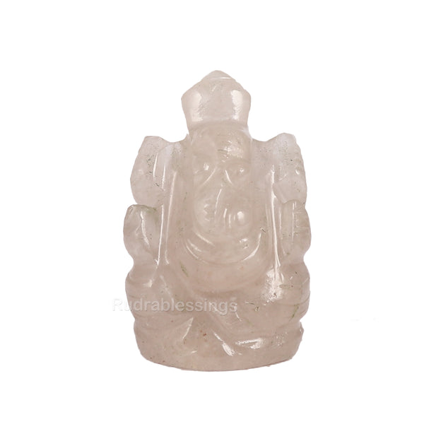 Smoky Quartz Ganesha Statue - 78