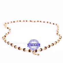 Load image into Gallery viewer, 5 Mukhi Rudraksha Mala in gold plated caps with Lord Hanuman Gada