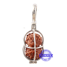 Load image into Gallery viewer, Indonesian Gaurishankar Rudraksha Pendant (Pure Silver) - 4