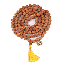 Load image into Gallery viewer, 5 mukhi Rudraksha mala with Lucky Charm Lion Pendant
