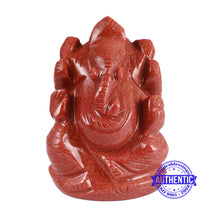 Load image into Gallery viewer, Red Sunstone Ganesha Statue - 123
