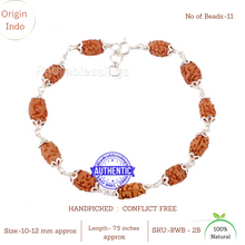 Load image into Gallery viewer, Smooth 2 Mukhi Rudraksha Bracelet (Pure silver)
