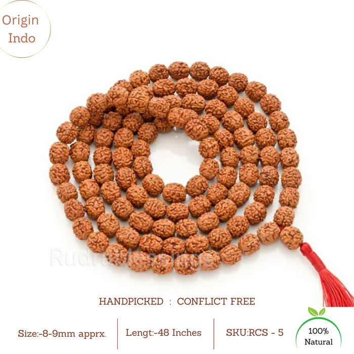4 Mukhi Rudraksha Mala - (108+1 beads - Indonesian)