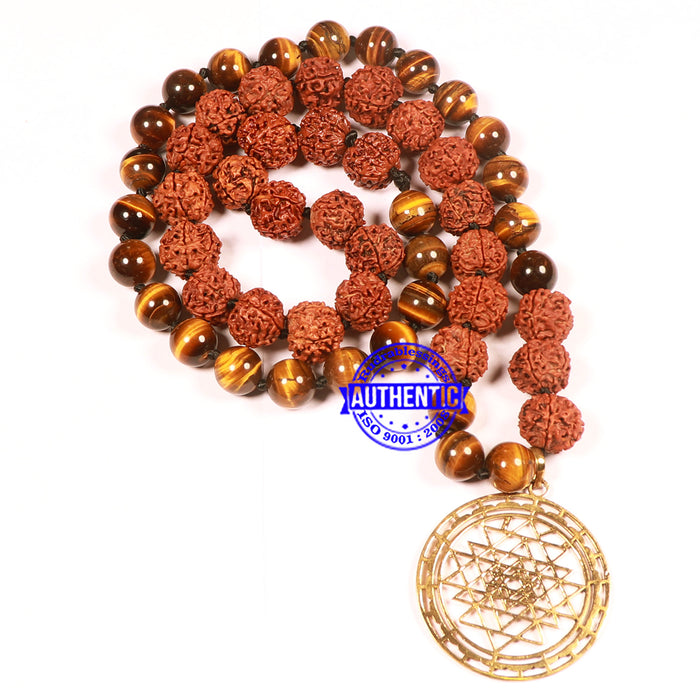 Exclusive Designer Rudraksha Mala With Tiger Eye