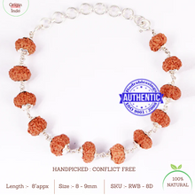 Load image into Gallery viewer, 8 Mukhi Ganesha Rudraksha Bracelet (Pure silver)
