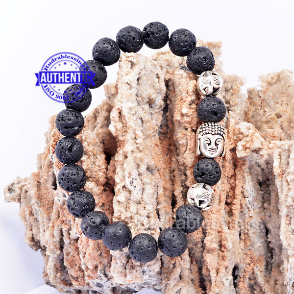 Lava Stone + Buddha Spacer Bracelet 