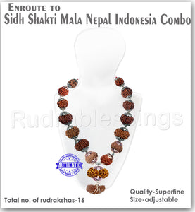Rudraksha SidhShakti Mala Nepal Indonesia Combo - Std size - 1