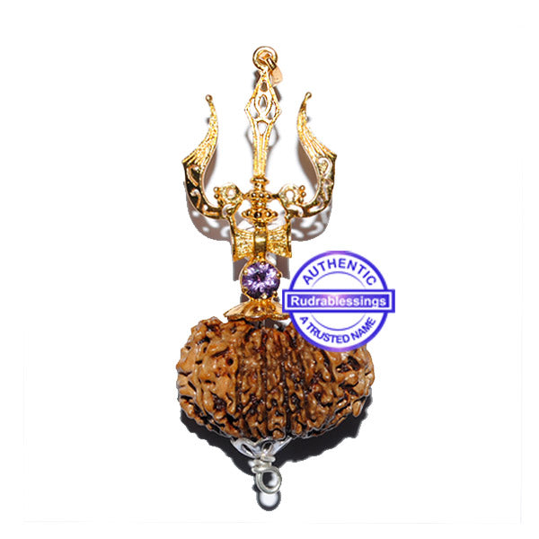 14 Mukhi Rudraksha Trishul Pendant - Bead No. 59