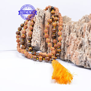 Tiger Eye Stone + Rudraksha Mala - 2