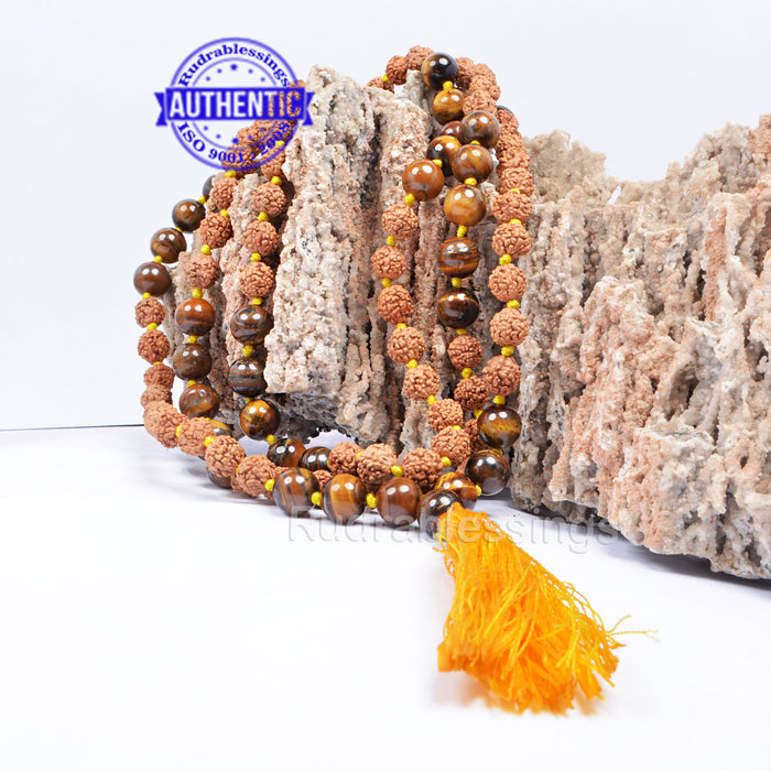 Tiger Eye Stone + Rudraksha Mala - 2