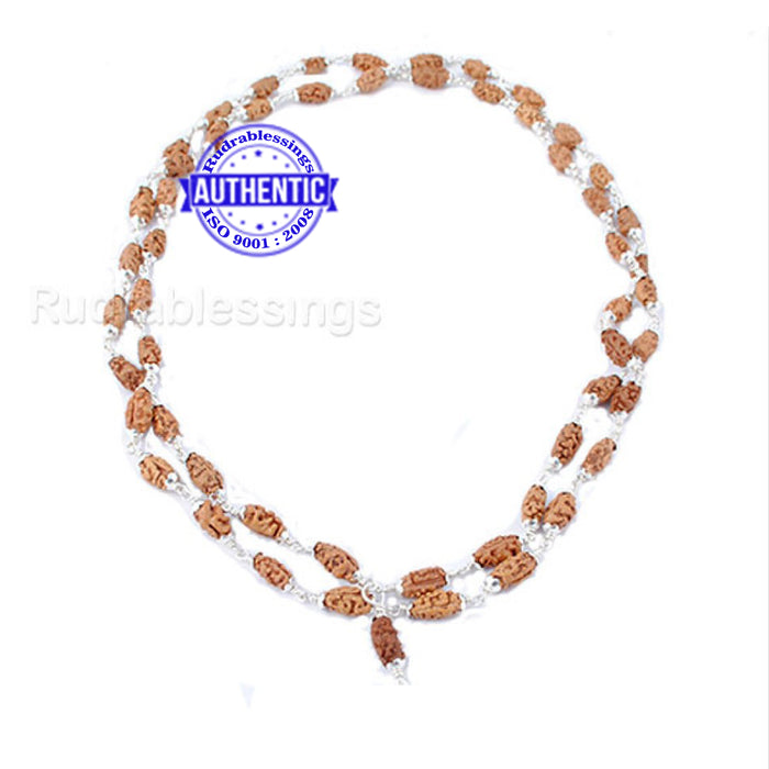 1 Mukhi Indonesian Mala (54+1 beads) - Pure Silver