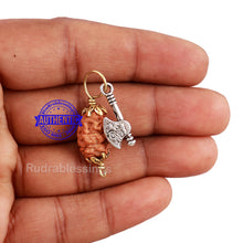 Load image into Gallery viewer, 2 Mukhi Indonesian Rudraksha with Lucky Charm Axe Pendant
