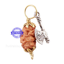 Load image into Gallery viewer, 2 Mukhi Indonesian Rudraksha with Lucky Charm Axe Pendant

