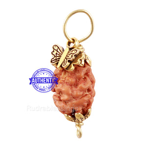 2 Mukhi Indonesian Rudraksha with Lucky Charm Butterfly Pendant