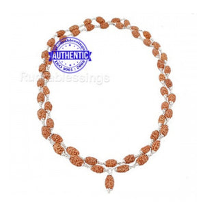 3 Mukhi Agni Rudraksha Mala - 2 (54+1) (Pure Silver)