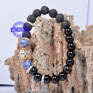 Black Onyx + Amethyst + Lapiz Bracelet
