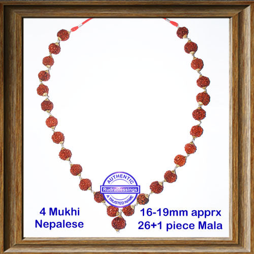 4 Mukhi Rudraksha Kantha - (26+1 beads - Nepalese)