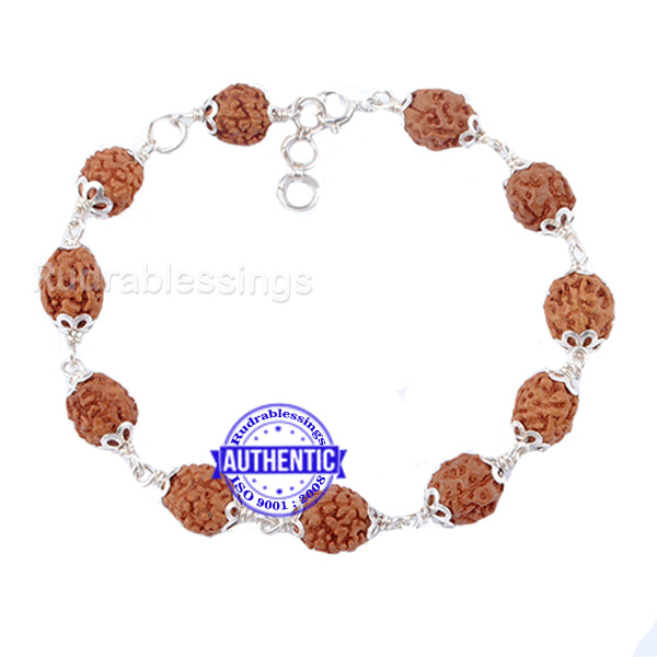Rudraksha with faceted Crystal Bracelet at Rudraksha-Gemstones