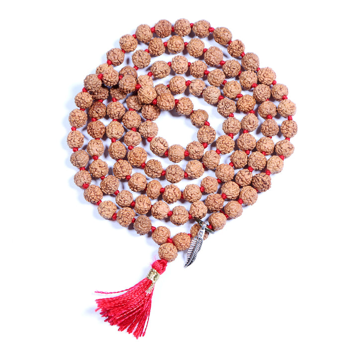 5 mukhi Rudraksha mala with feather