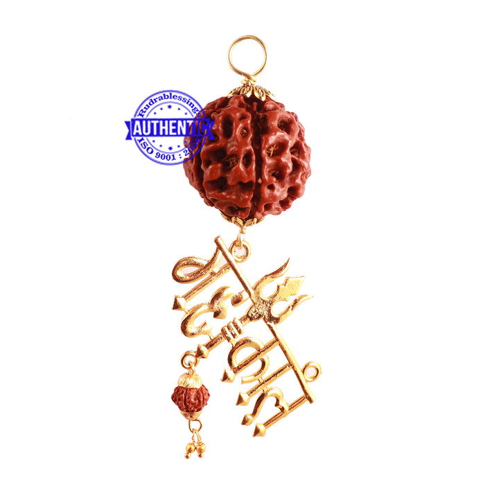 6 Mukhi Hybrid Rudraksha - Bead No. 50 (with Mahakaal accessory)