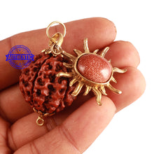 Load image into Gallery viewer, 6 Mukhi Hybrid Rudraksha - Bead No. 61 (with Sunstone accessory)

