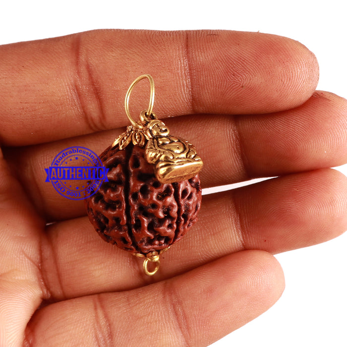 7 Mukhi Hybrid Rudraksha - Bead No. 50 (with Laughing Buddha accessory)